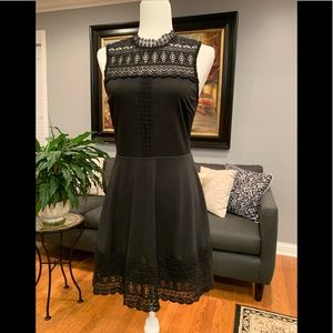 BWT Women's Black Embroidered Dress, Size Small